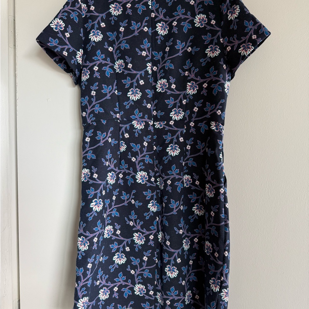 LOFT Blue Tiered Midi Sheath Dress